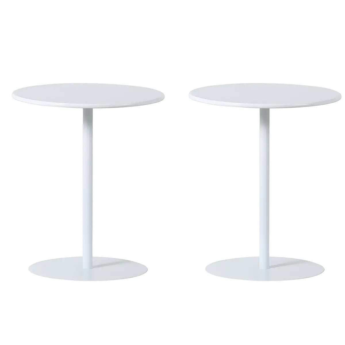 Minimalist Black Finish Round Metal Pedestal Side Table