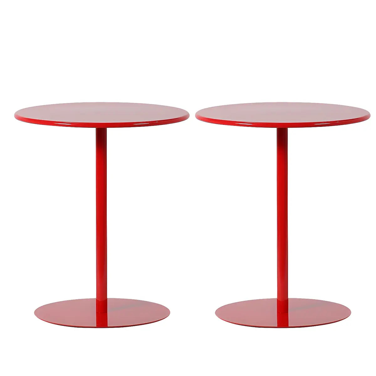 Minimalist Black Finish Round Metal Pedestal Side Table