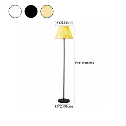 Minimalist Fabric Barrel Shade Metal Floor Lamp