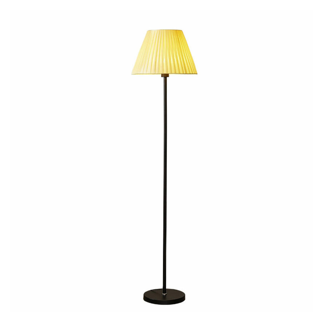 Minimalist Fabric Barrel Shade Metal Floor Lamp