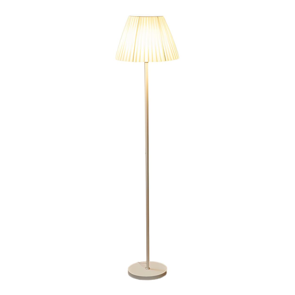 Minimalist Fabric Barrel Shade Metal Floor Lamp