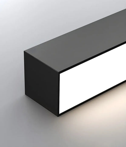 Minimalist Large Black Linear LED Flush Mount Light