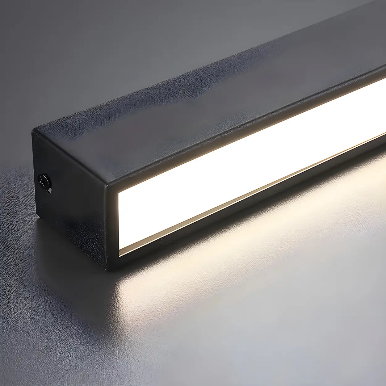 Minimalist Large Black Linear LED Flush Mount Light