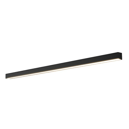 Minimalist Large Black Linear LED Flush Mount Light