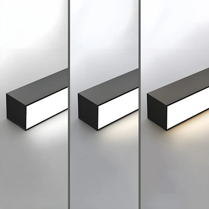 Minimalist Large Black Linear LED Flush Mount Light