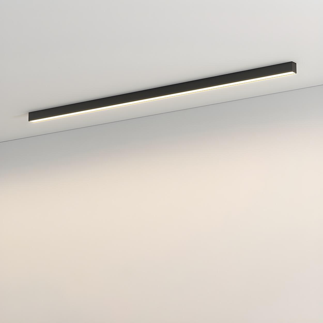 Minimalist Linear Black LED Flush Mount Ceiling Light