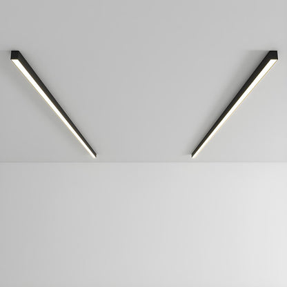 Minimalist Linear Black LED Flush Mount Ceiling Light