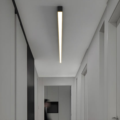 Minimalist Linear Black LED Flush Mount Ceiling Light