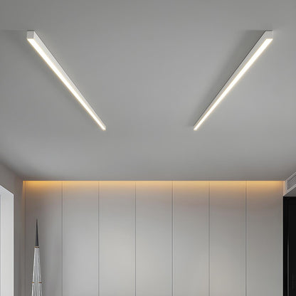 Minimalist Linear Black LED Flush Mount Ceiling Light