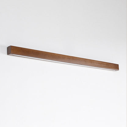 Minimalist Rectangular Wooden Linear LED Vanity Light