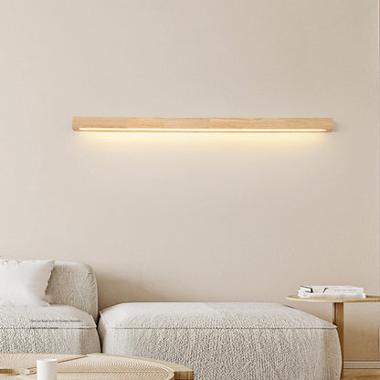 Minimalist Rectangular Wooden Linear LED Vanity Light