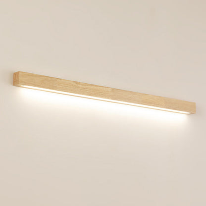 Minimalist Rectangular Wooden Linear LED Vanity Light