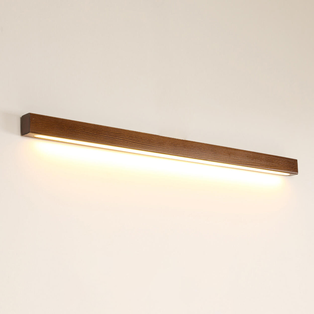 Minimalist Rectangular Wooden Linear LED Vanity Light