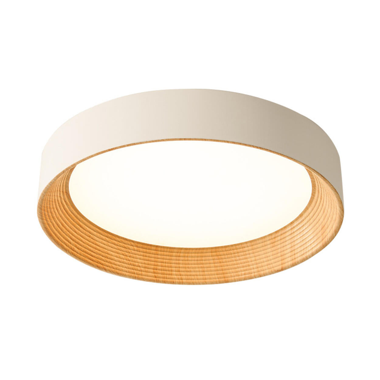 Minimalist Walnut Round Flush Mount Ceiling Light