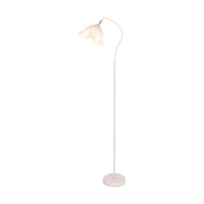 Minimalist White Floral Modern Metal Floor Lamp