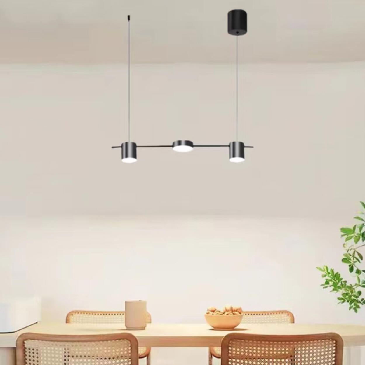 Modern Adjustable 3-Light Cylinder Island Pendant Light