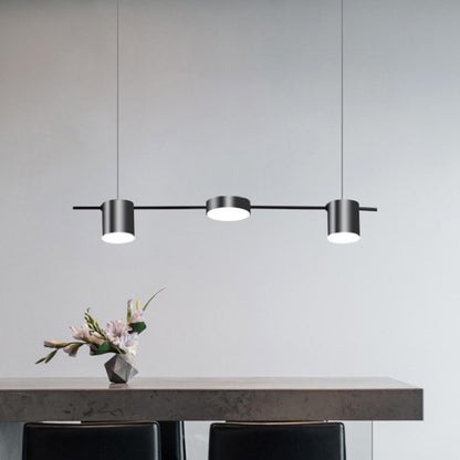 Modern Adjustable 3-Light Cylinder Island Pendant Light