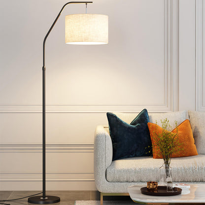 Modern Adjustable Barrel Gold Metal Floor Lamp