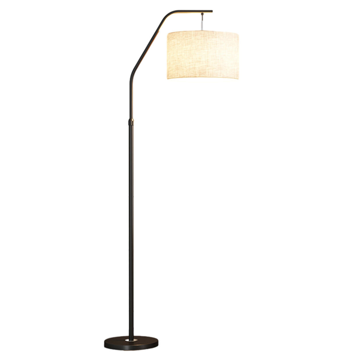 Modern Adjustable Barrel Gold Metal Floor Lamp