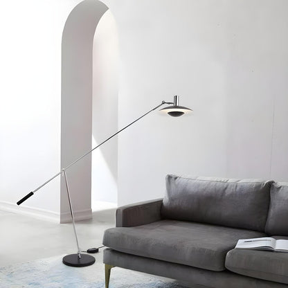 Modern Adjustable Black Disc Metal LED Floor Lamp