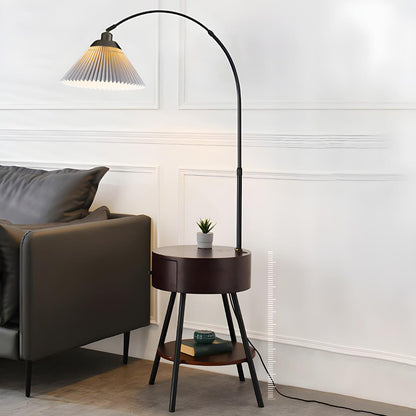 Modern Adjustable Cone Bedside Side Table Floor Lamp