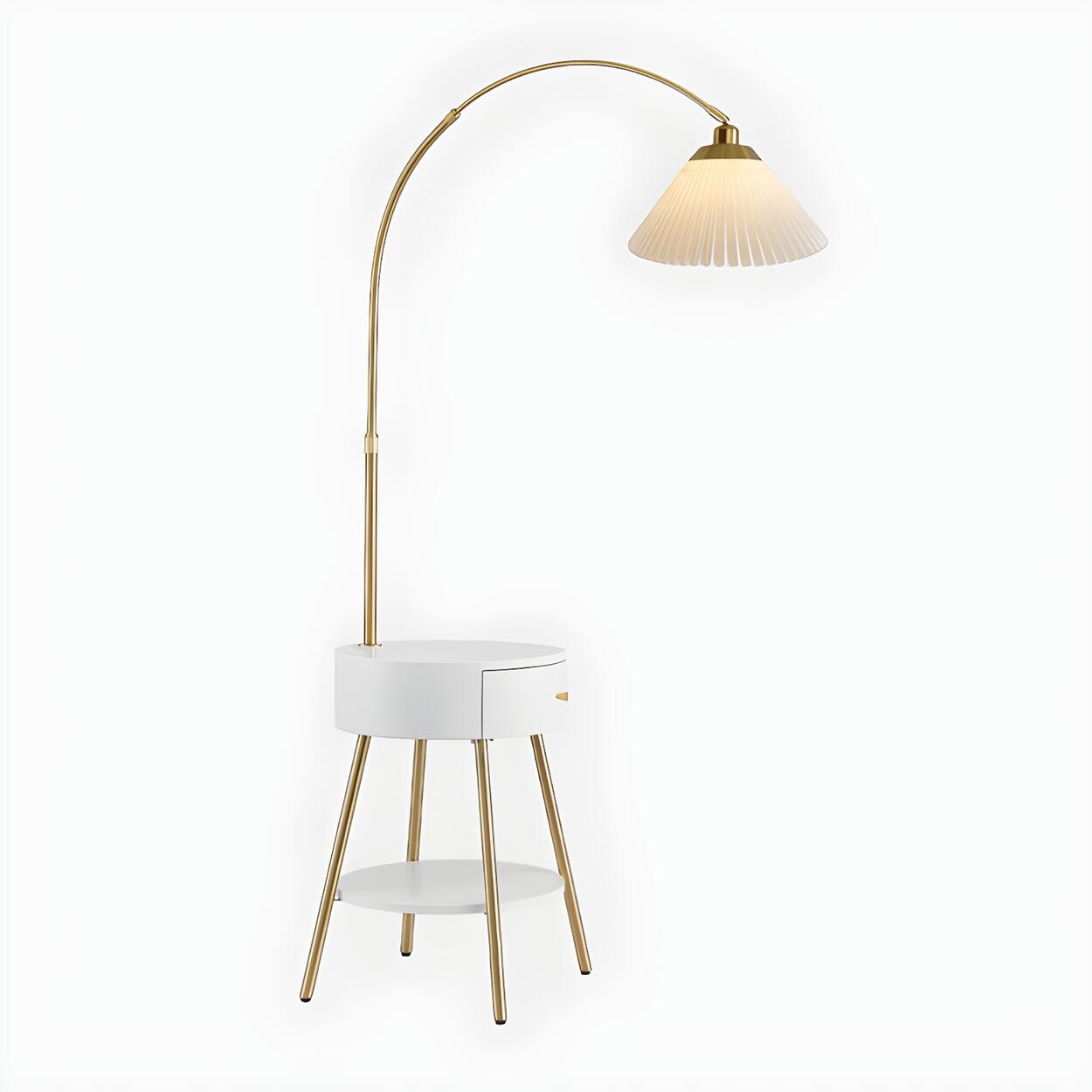 Modern Adjustable Cone Bedside Side Table Floor Lamp