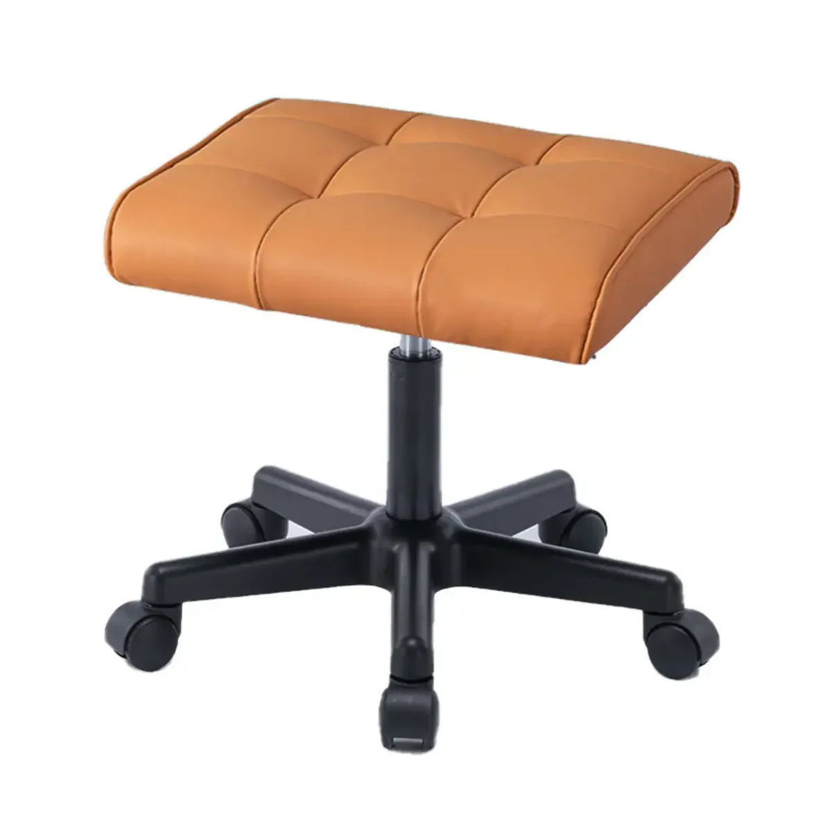 Modern Backless Rectangular Synthetic Office Stool Orange