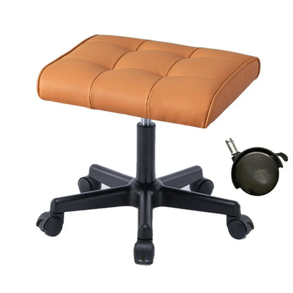 Modern Backless Rectangular Synthetic Office Stool Orange