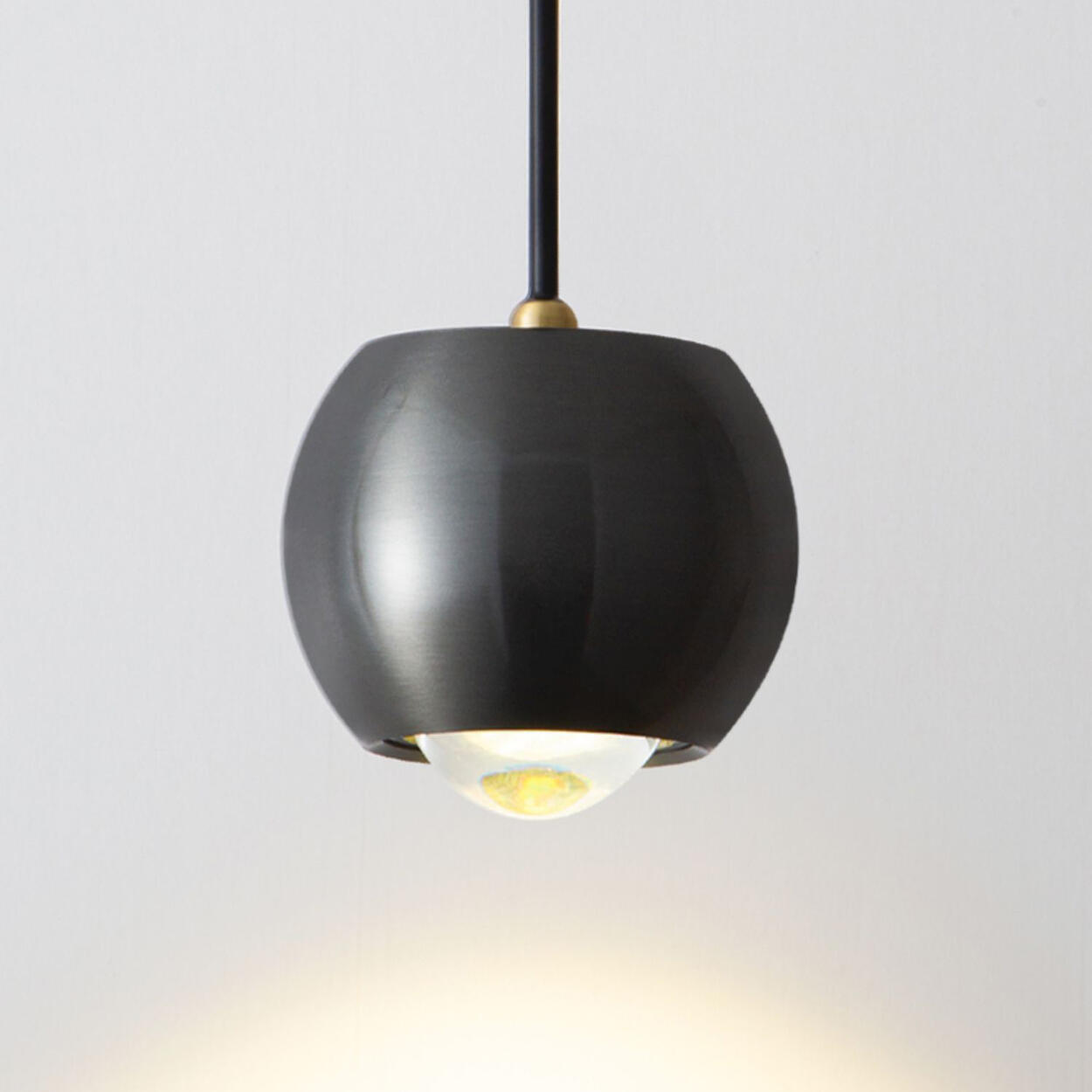 Modern Bedroom Globe Metal Dual Black Sphere Pendant Light