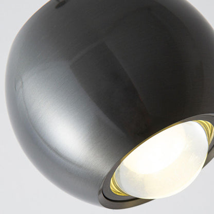 Modern Bedroom Globe Metal Dual Black Sphere Pendant Light