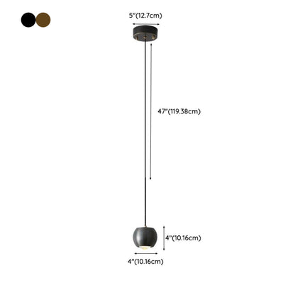 Modern Bedroom Globe Metal Dual Black Sphere Pendant Light