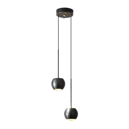 Modern Bedroom Globe Metal Dual Black Sphere Pendant Light