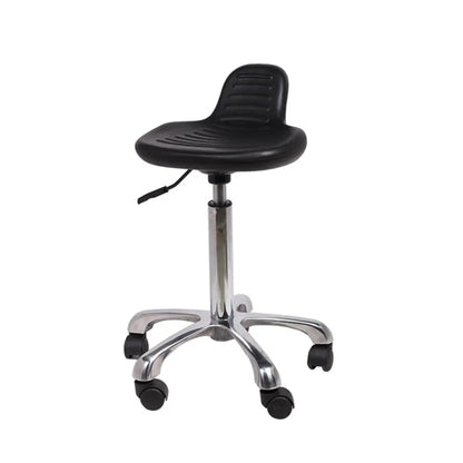 Modern Black Alloy Low Back Office Stool with Casters