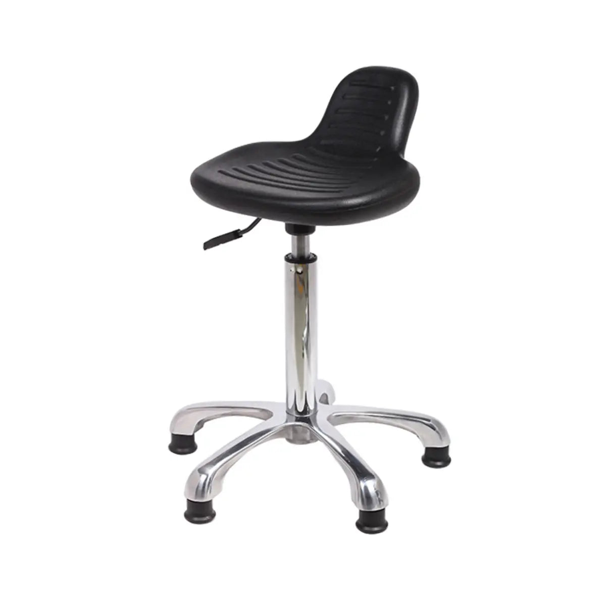 Modern Black Alloy Low Back Office Stool with Casters