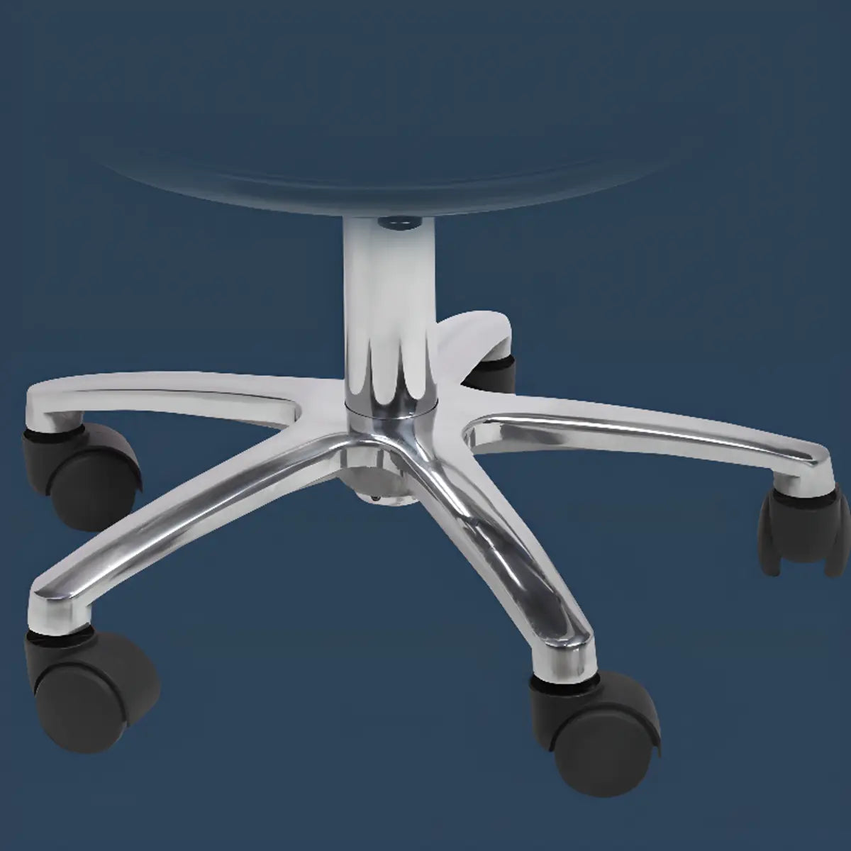 Modern Black Alloy Low Back Office Stool with Casters