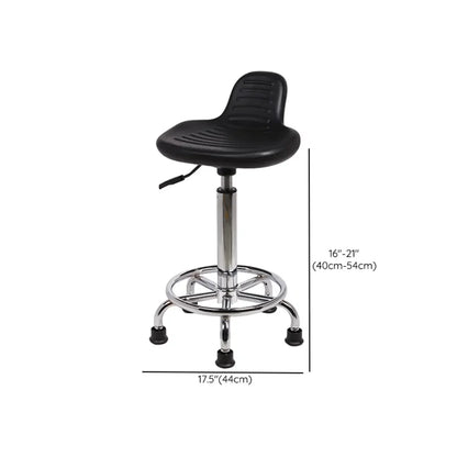 Modern Black Alloy Low Back Office Stool with Casters