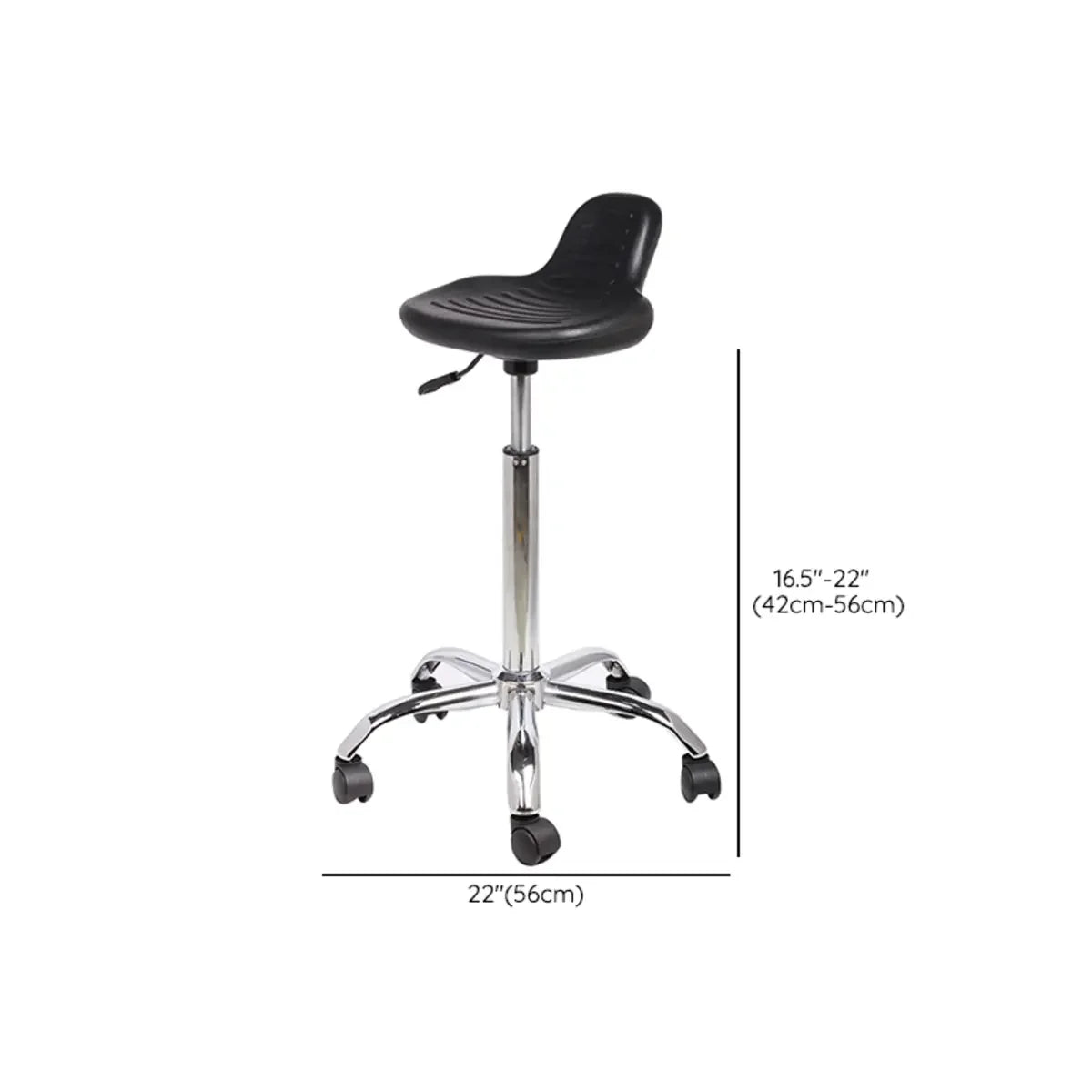 Modern Black Alloy Low Back Office Stool with Casters