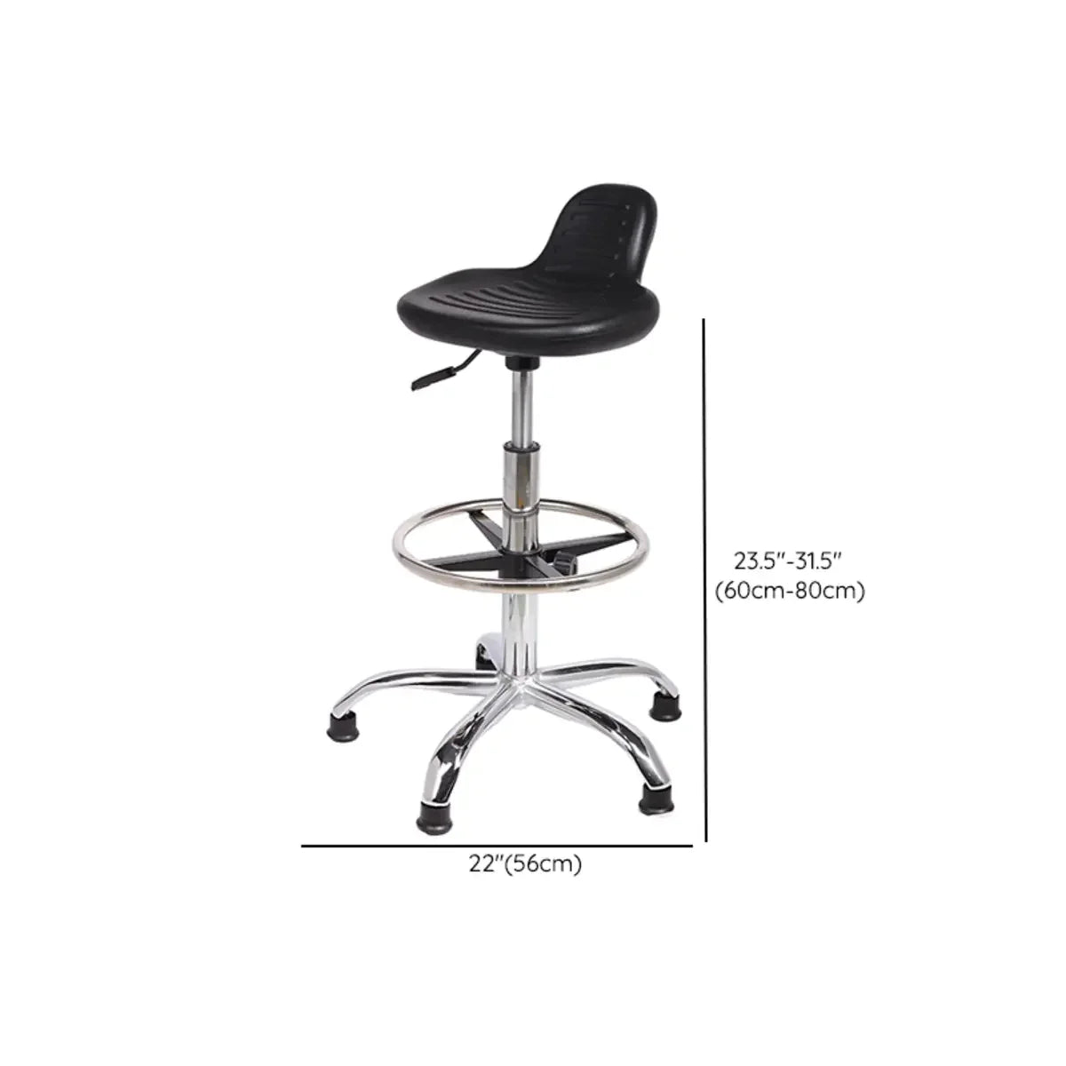 Modern Black Alloy Low Back Office Stool with Casters