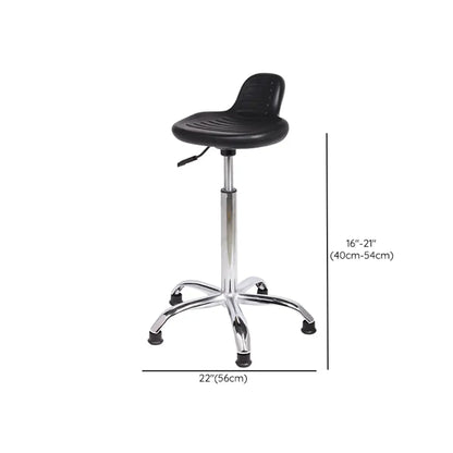 Modern Black Alloy Low Back Office Stool with Casters