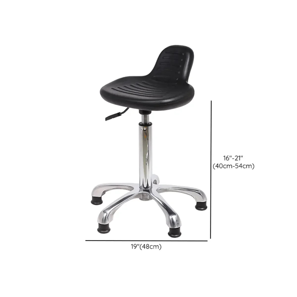 Modern Black Alloy Low Back Office Stool with Casters