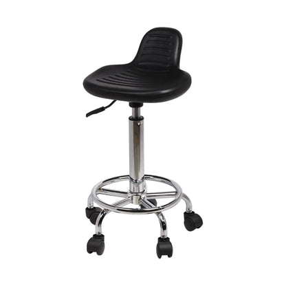 Modern Black Alloy Low Back Office Stool with Casters