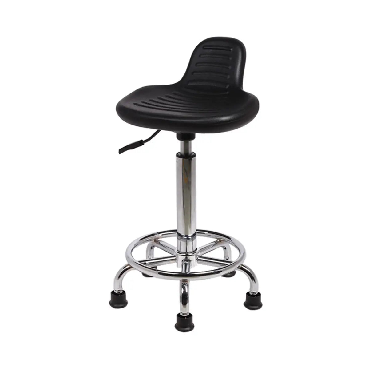 Modern Black Alloy Low Back Office Stool with Casters