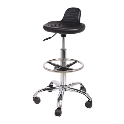 Modern Black Alloy Low Back Office Stool with Casters