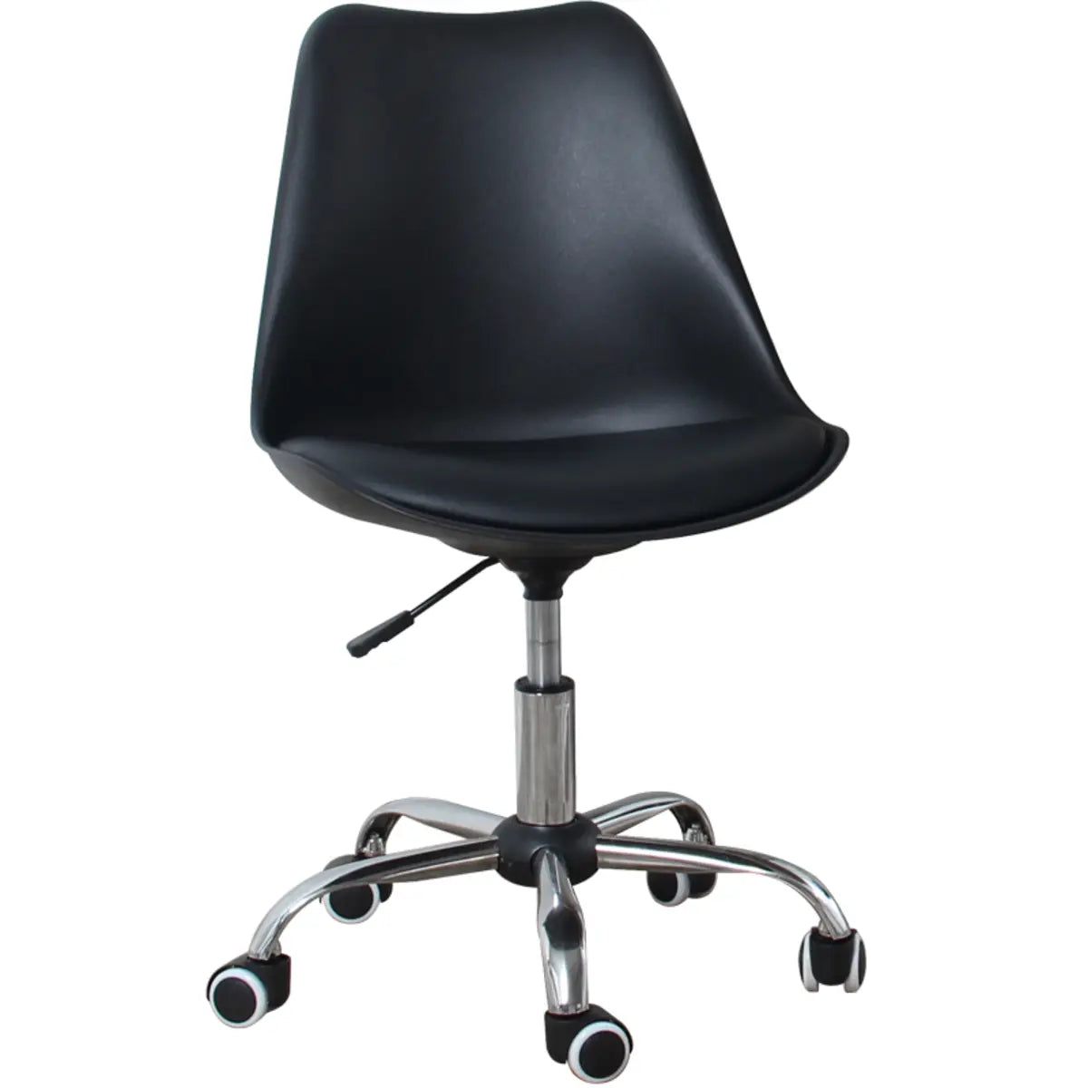 Modern Black Ergonomic Office Stool Wheels Adjustable Height