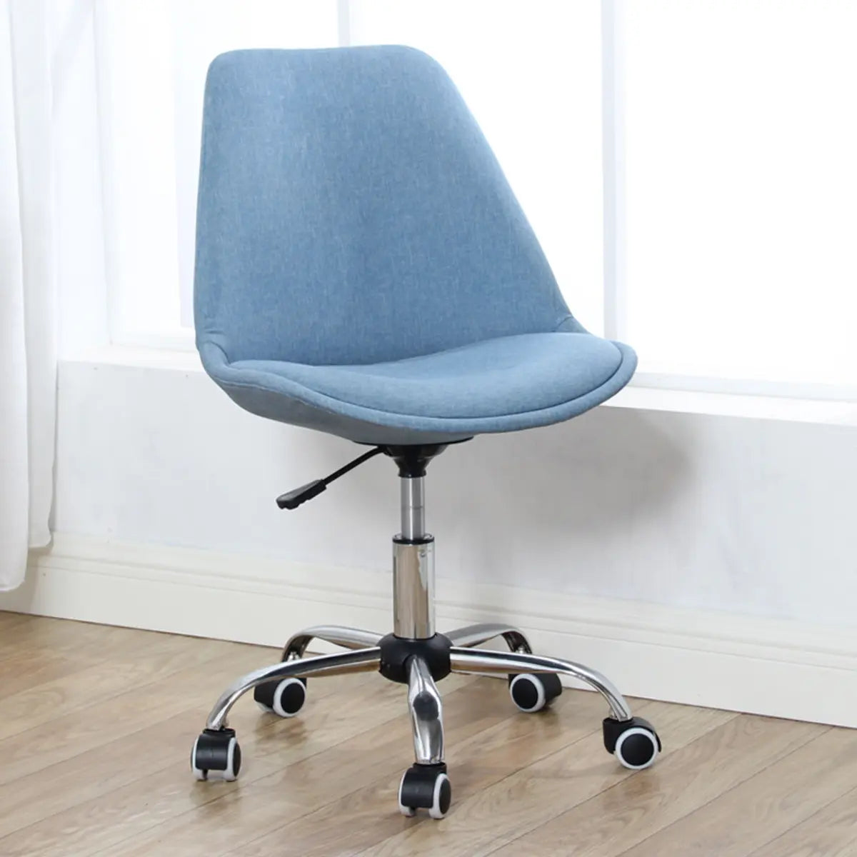 Modern Black Ergonomic Office Stool Wheels Adjustable Height