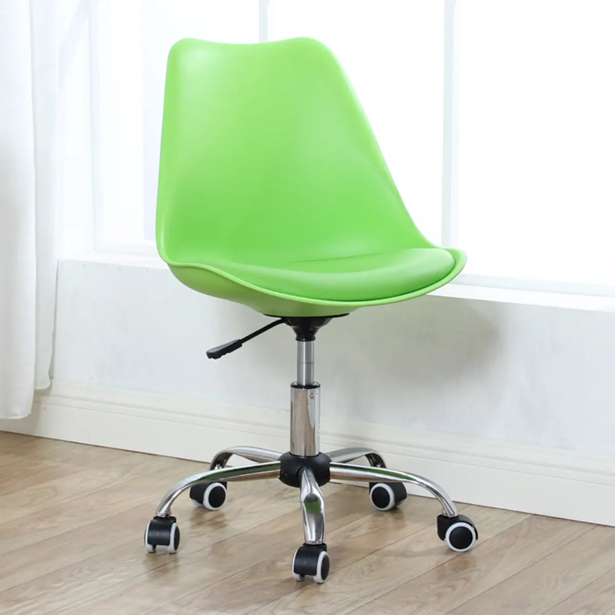 Modern Black Ergonomic Office Stool Wheels Adjustable Height