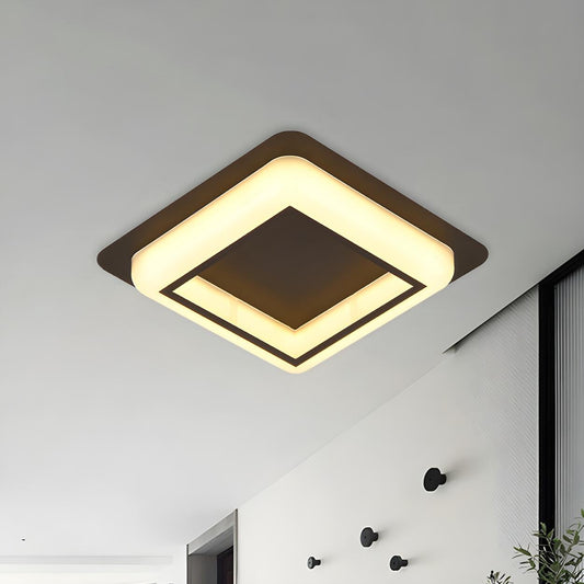 Modern Black Square LED Flush Mount Ceiling Light