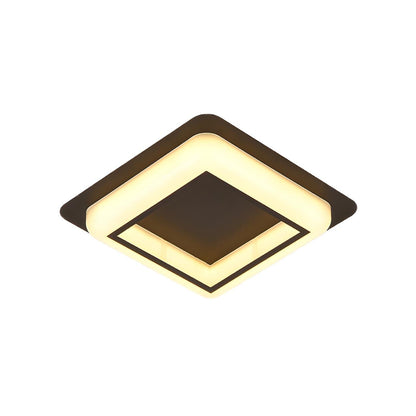 Modern Black Square LED Flush Mount Ceiling Light