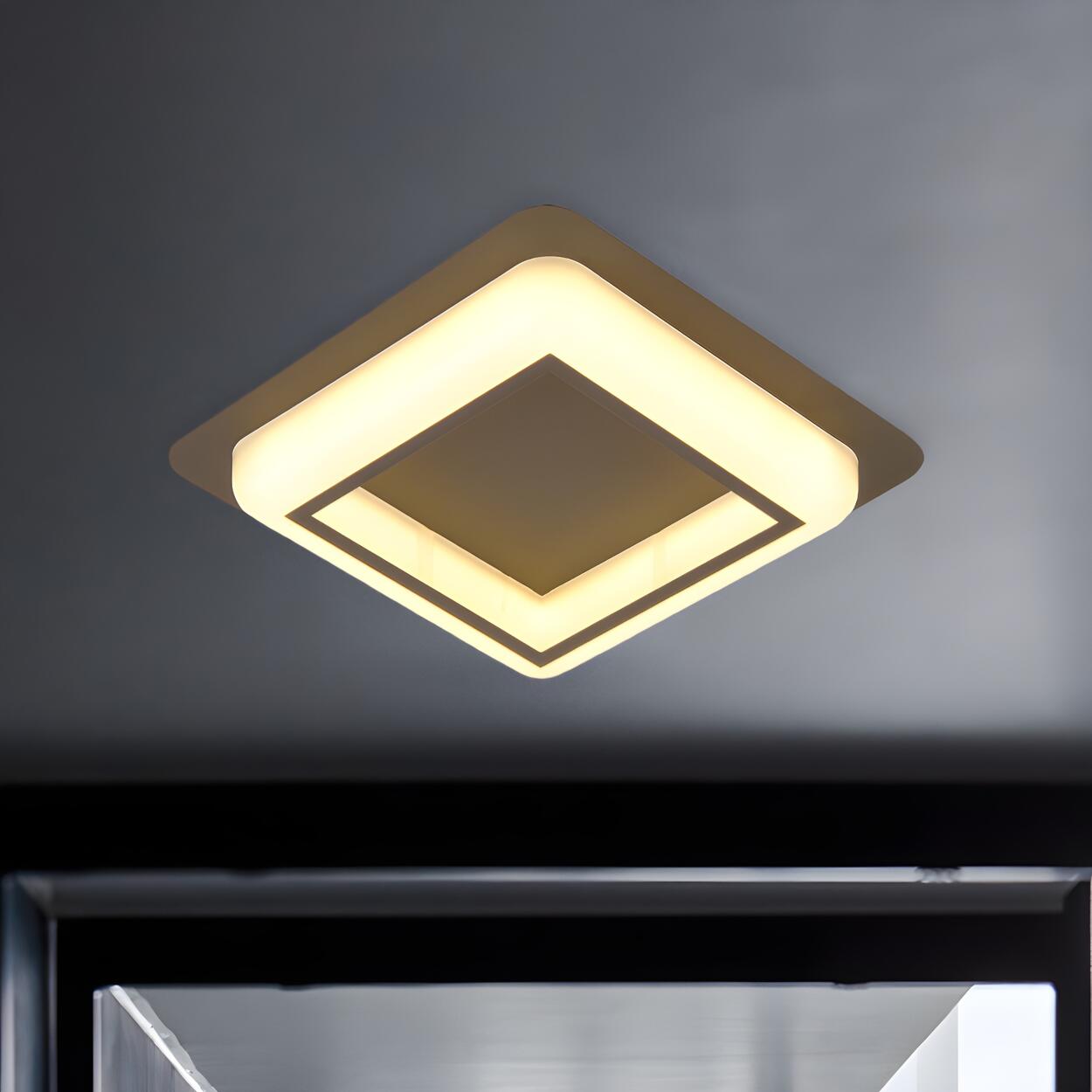 Modern Black Square LED Flush Mount Ceiling Light