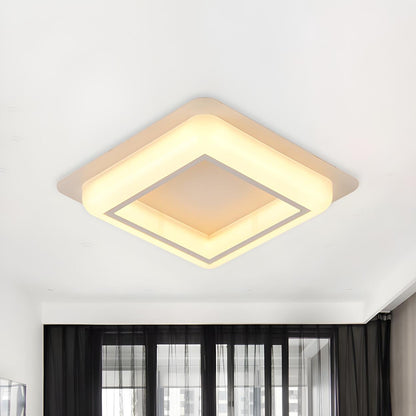 Modern Black Square LED Flush Mount Ceiling Light